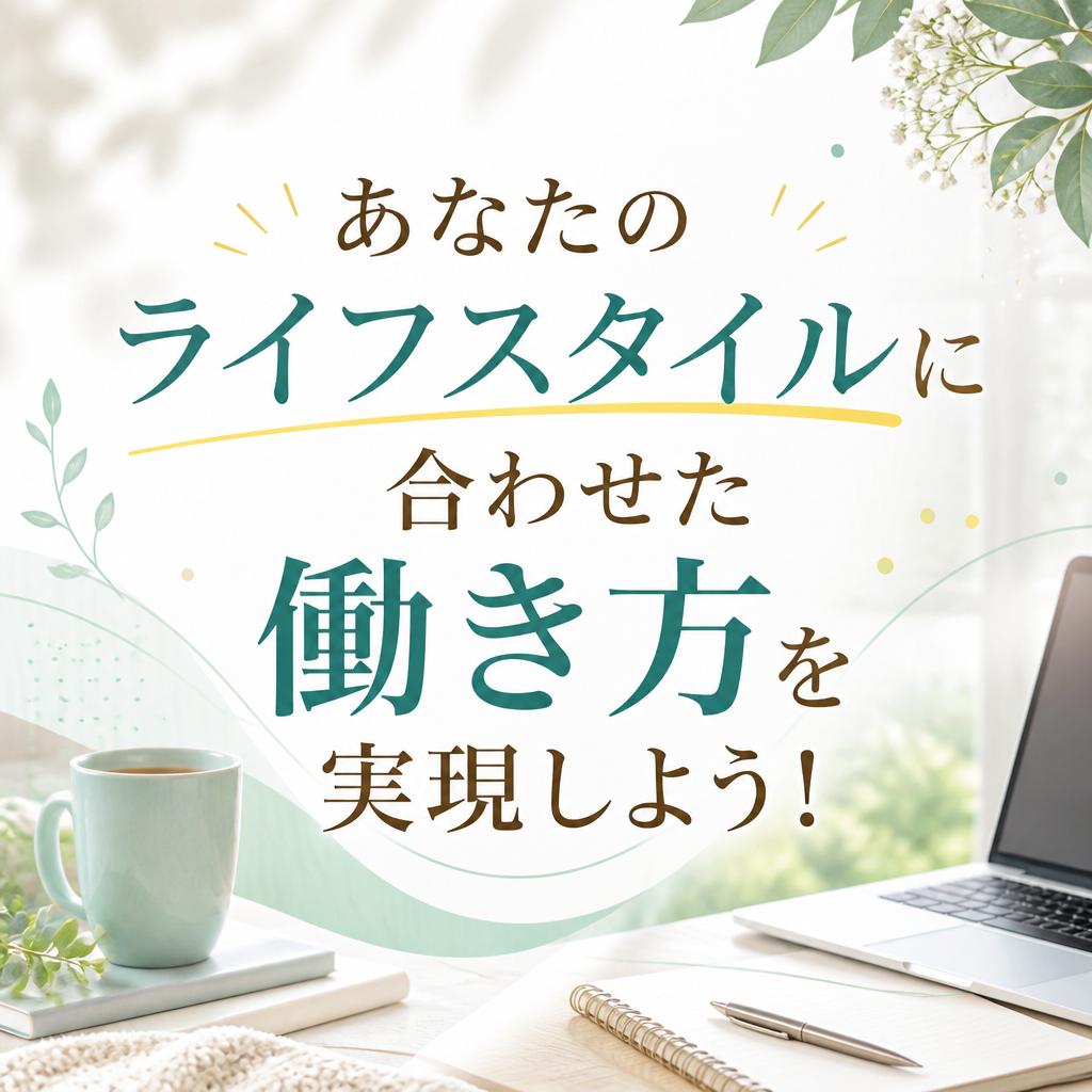 あなたのライフスタイルに合わせた働き方を実現しよう！