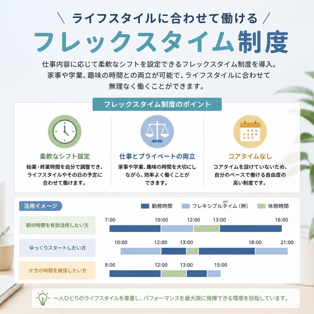 フレックスタイム制度で無理なく働く