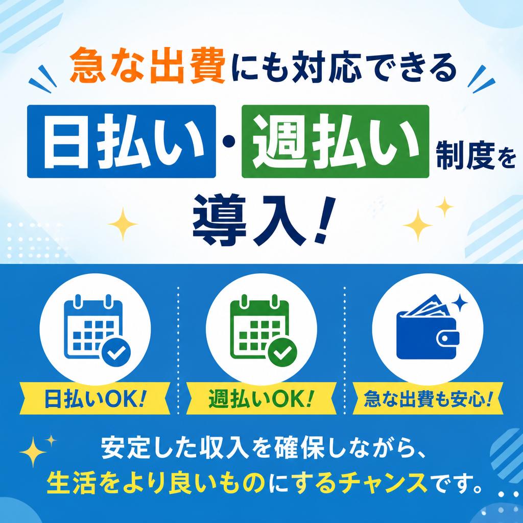 日払い・週払い制度のメリット
