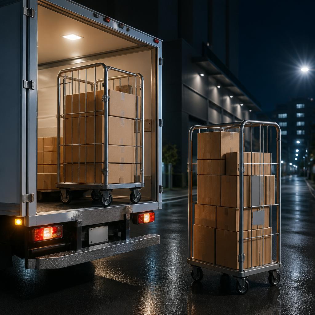 夜間配送ドライバー募集！シンプルで効率的なカゴ台車を使った納品
