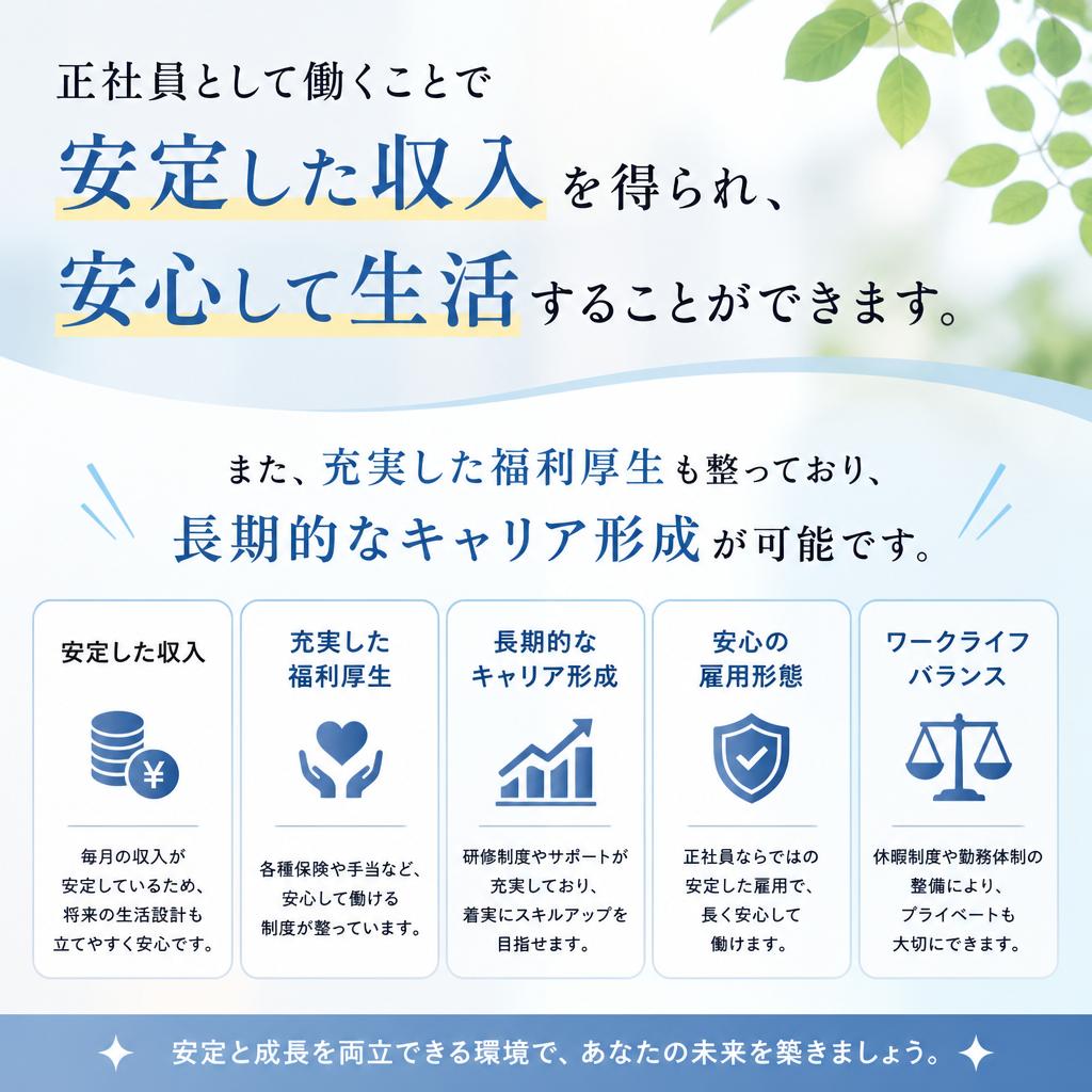 正社員募集！安定した職場を提供