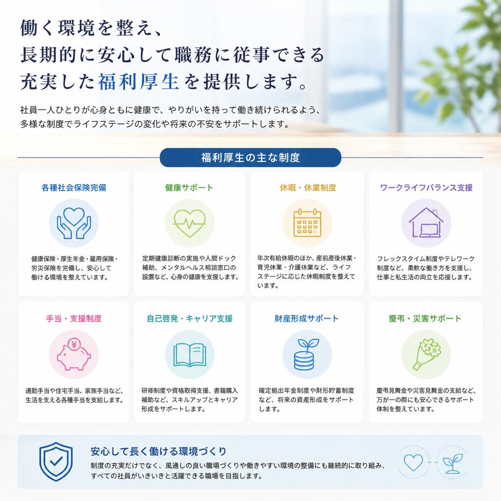 充実した福利厚生とサポート