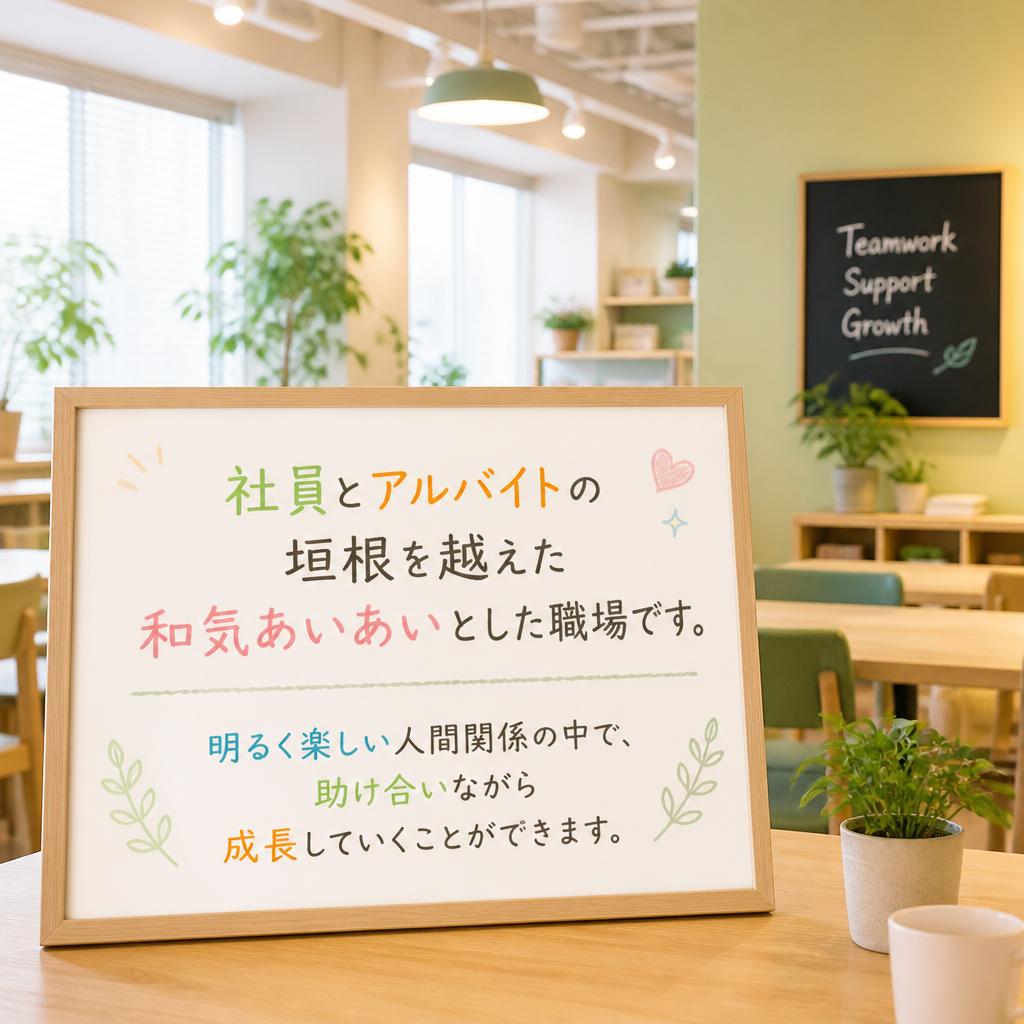 社員とアルバイトが共に成長！和気あいあいとした職場環境