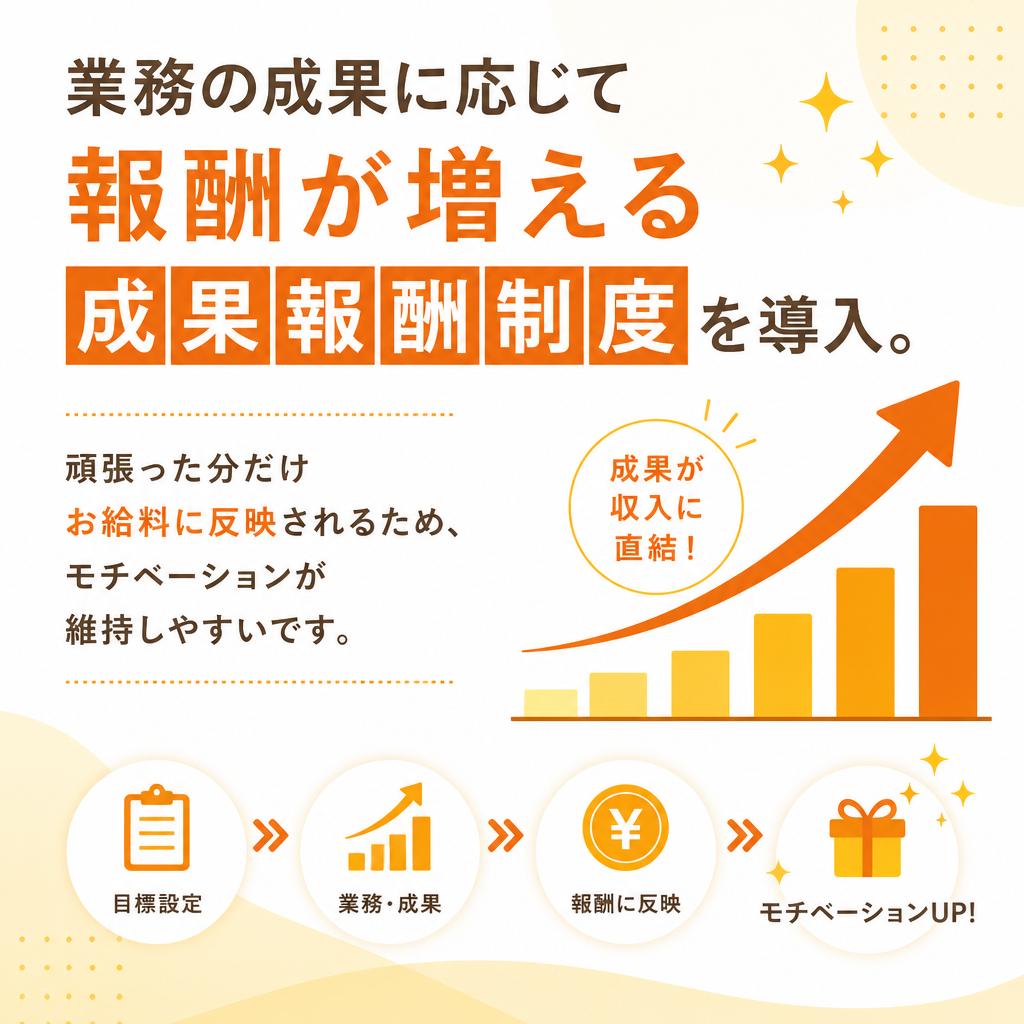 4. 成果報酬制度で頑張りが評価される
