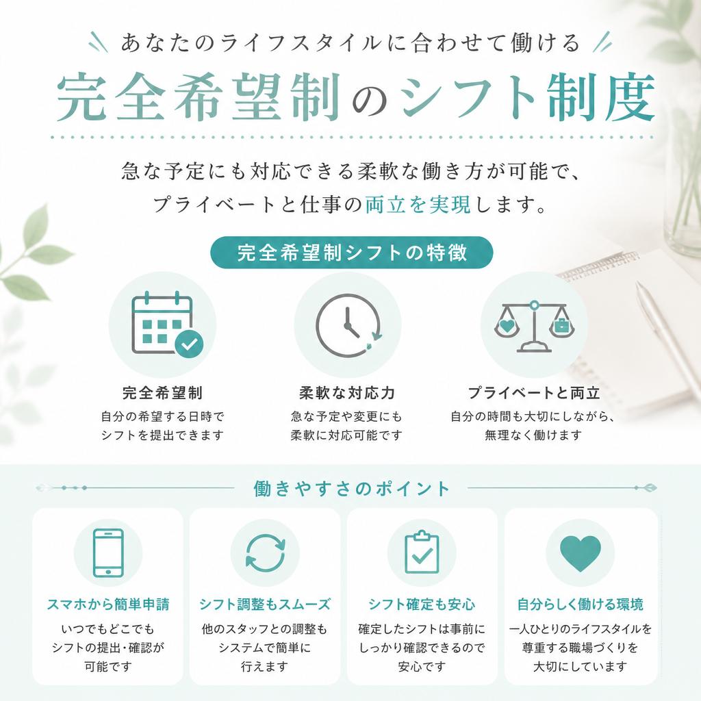 自由度の高いシフト制度