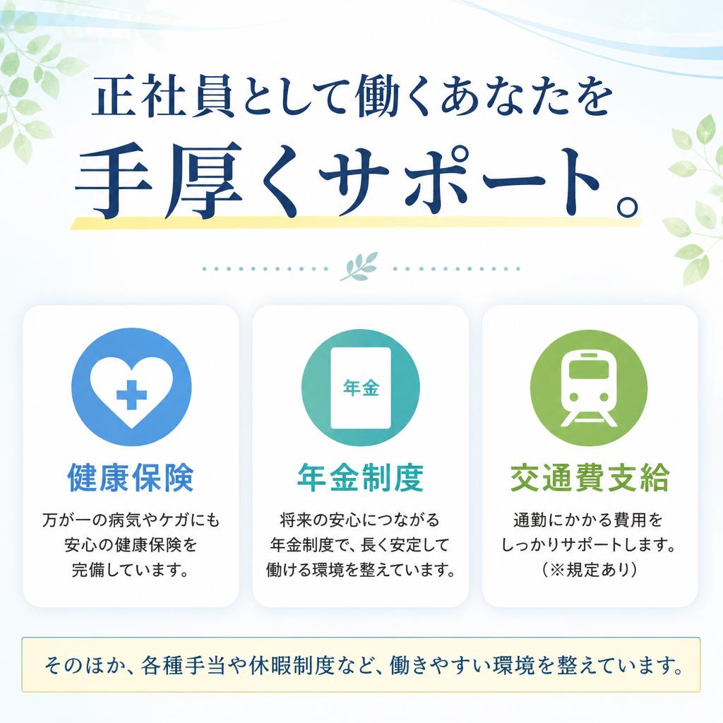 充実した福利厚生と待遇