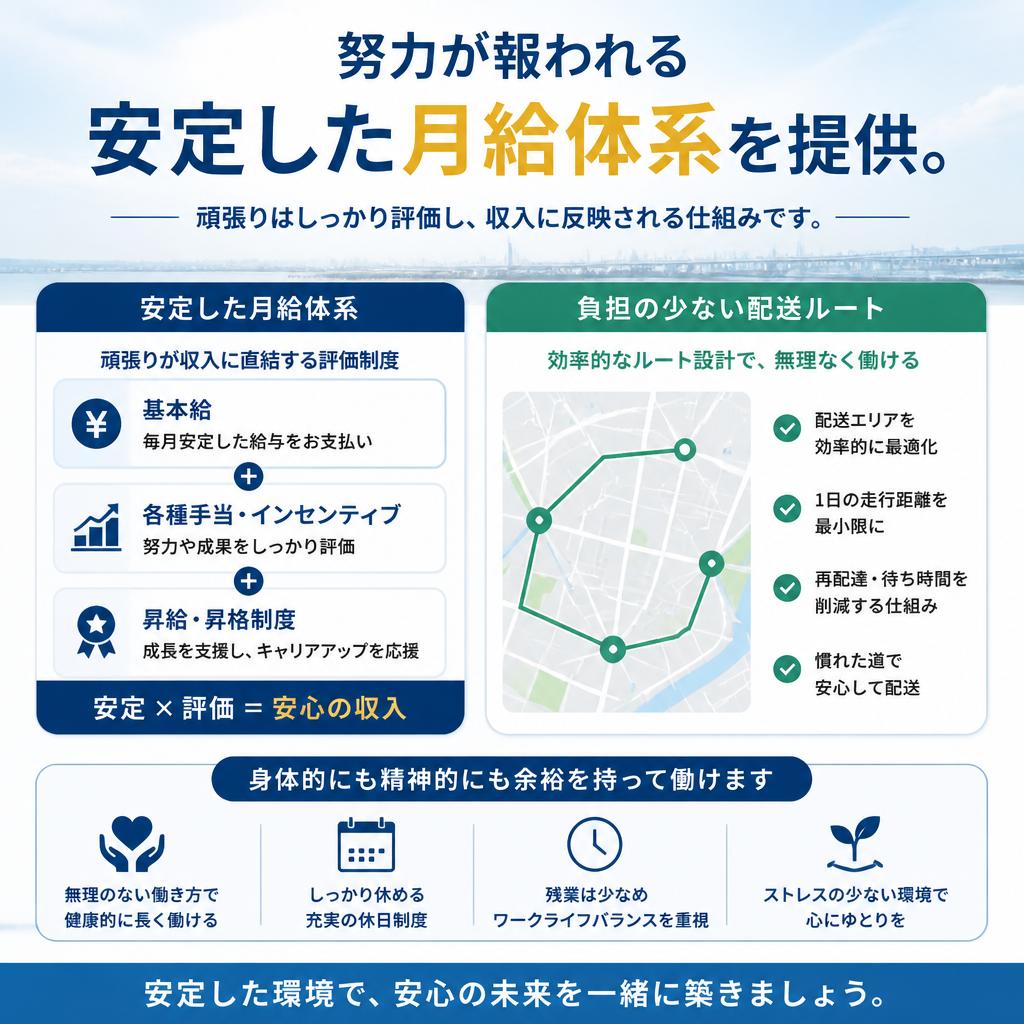 月給安定！働きやすい環境