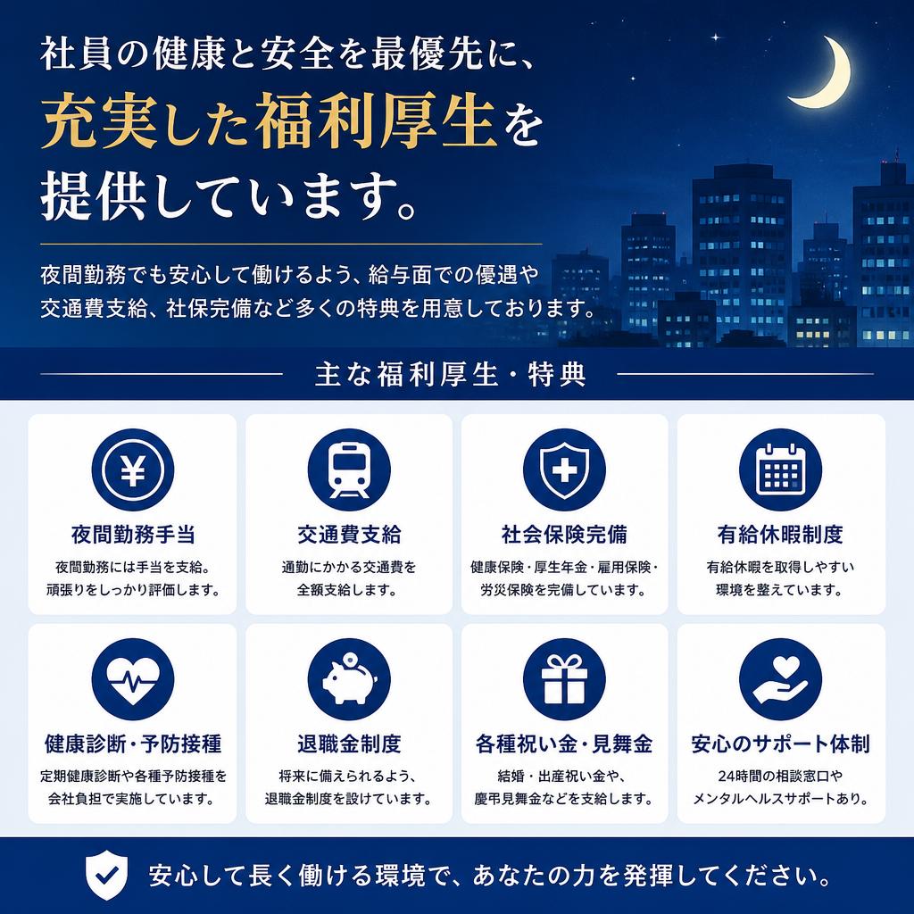 充実した福利厚生で安心の働き方