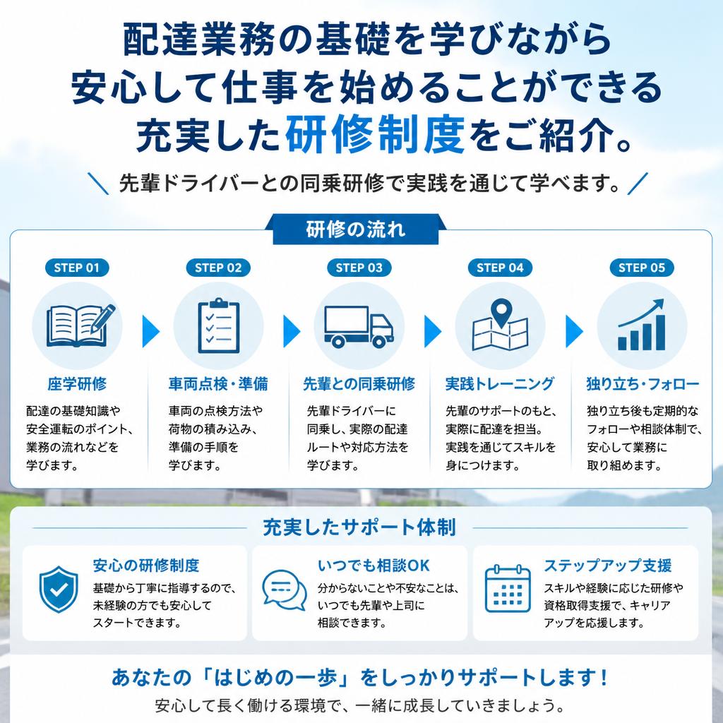 安心の研修制度で未経験からでもスタート可能！