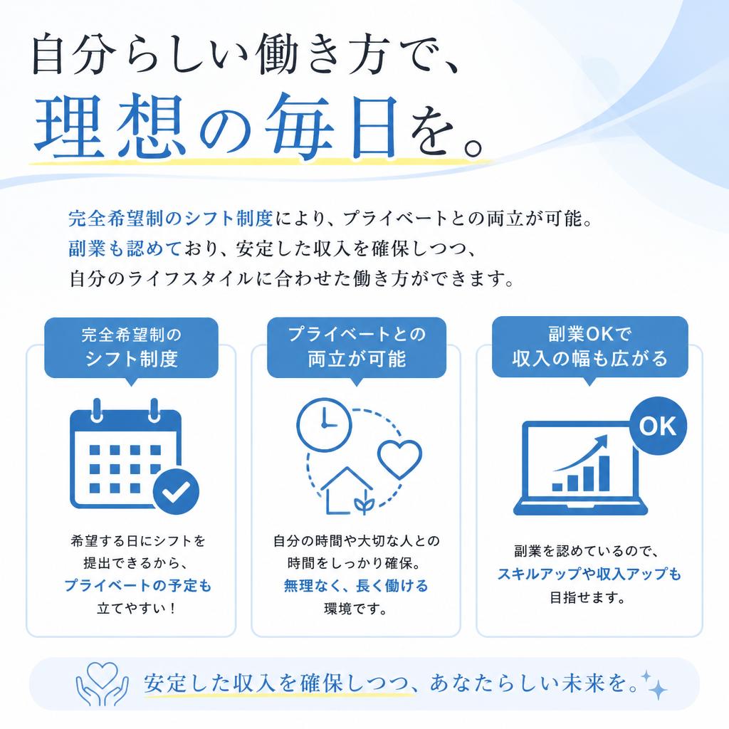 働きやすいシフトと待遇